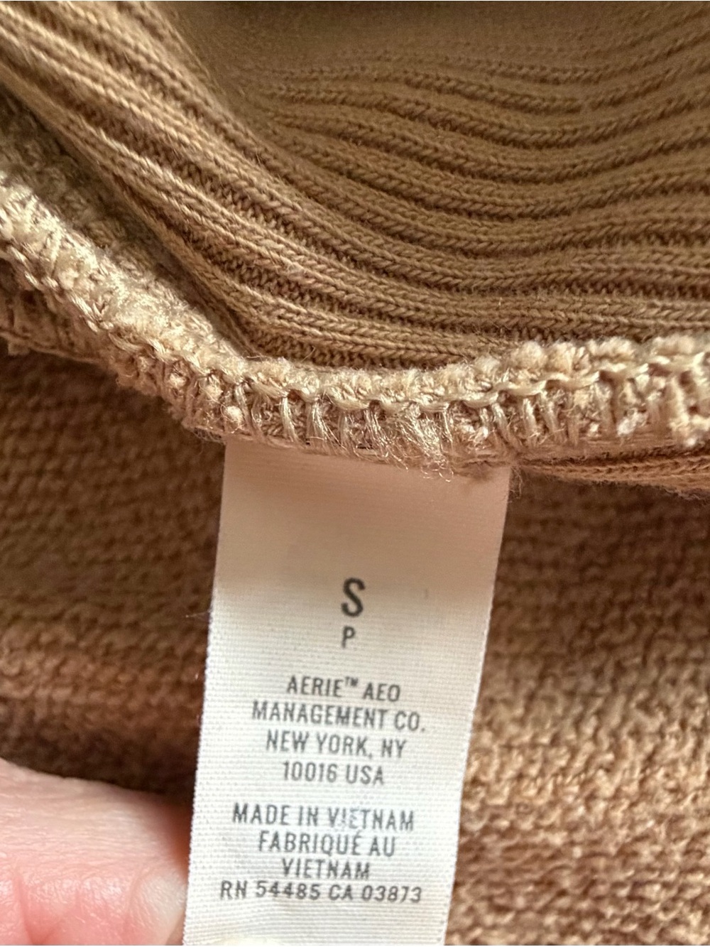 Aerie Sweatshirt Womens S Beige Terry Crew Neck Pullover Longline Casual Lounge - Picture 8 of 11